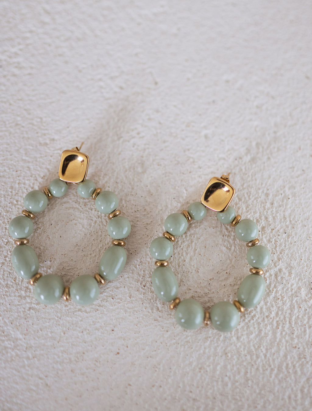 Earrings Loda - Golden and green