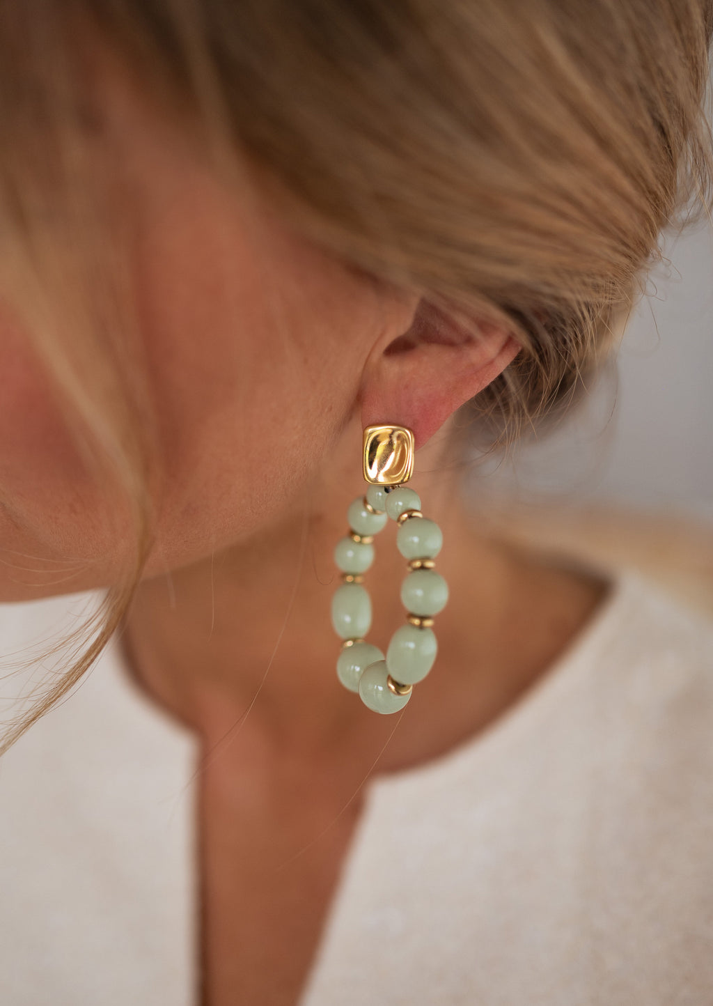 Earrings Loda - Golden and green