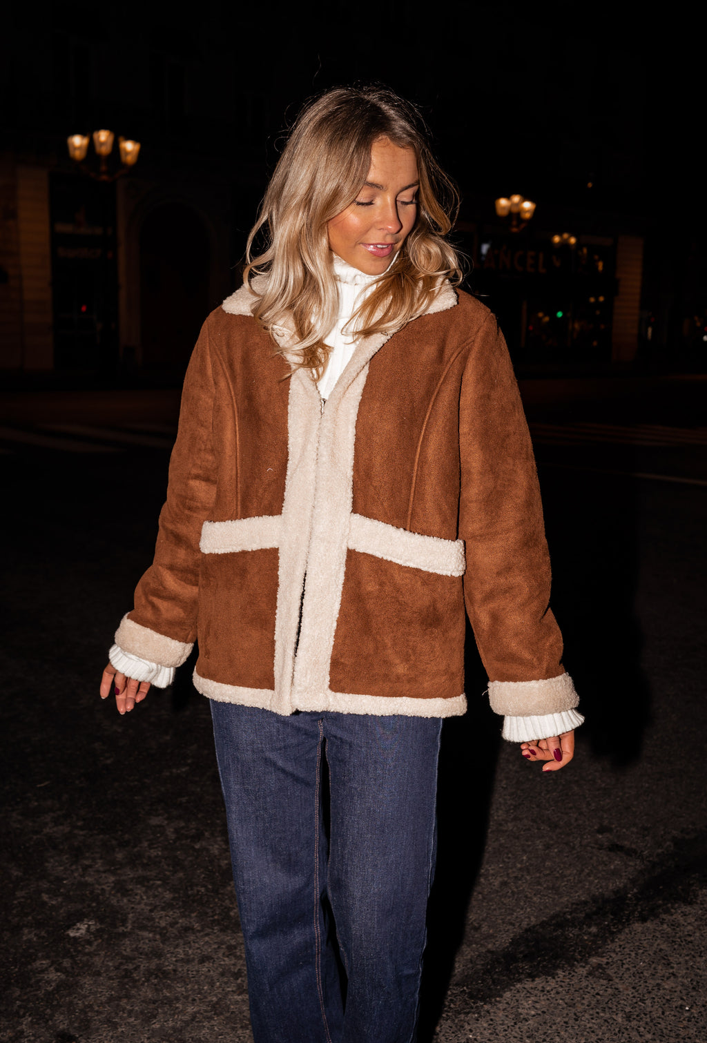 Gilles faux sheep fur coat - Camel