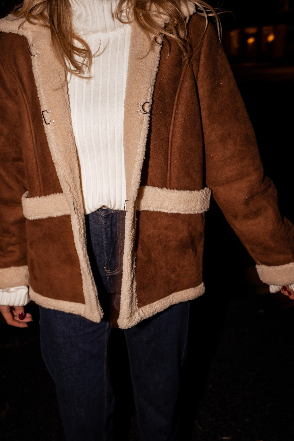 Gilles faux sheep fur coat - Camel