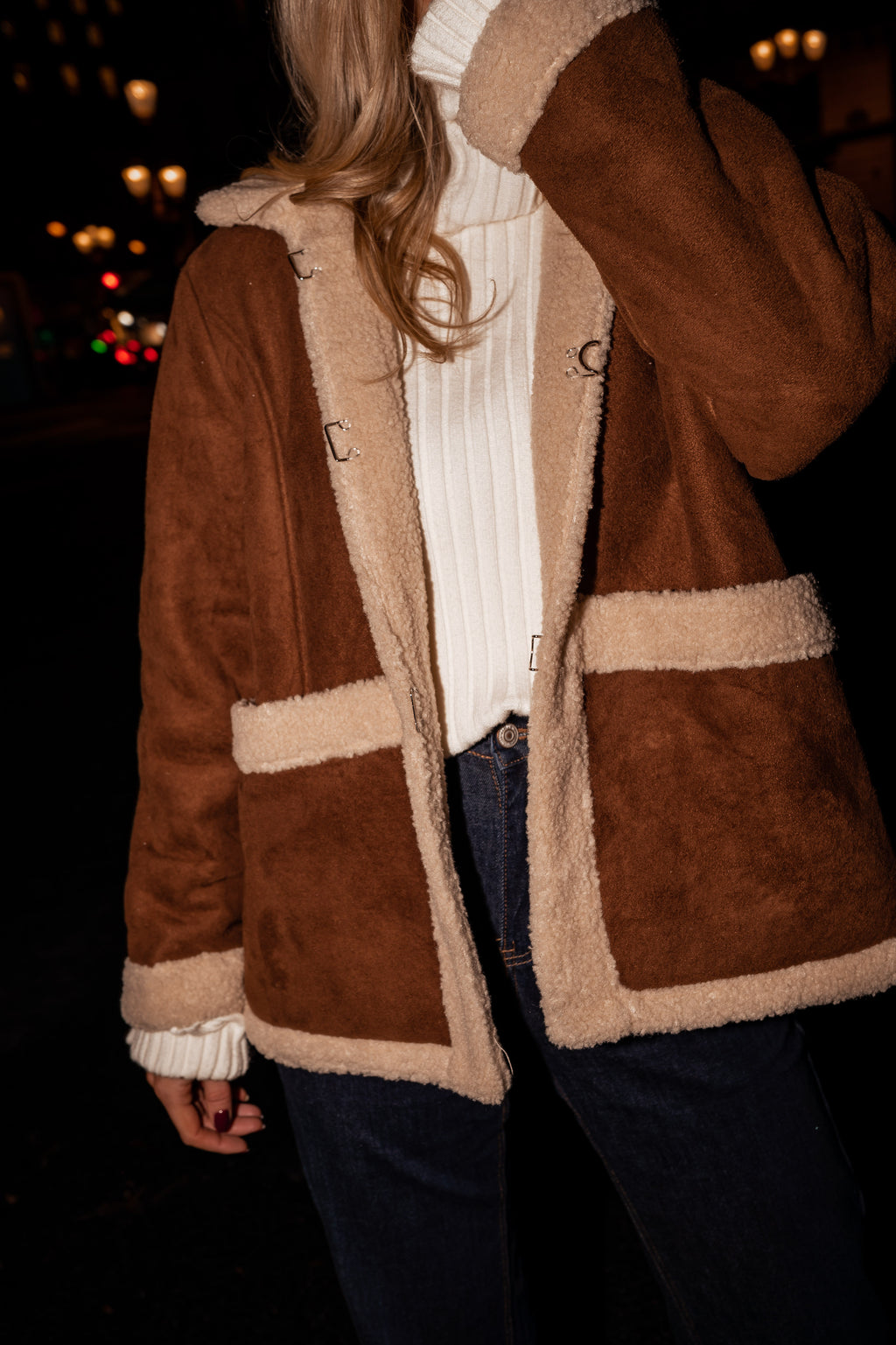 Gilles faux sheep fur coat - Camel
