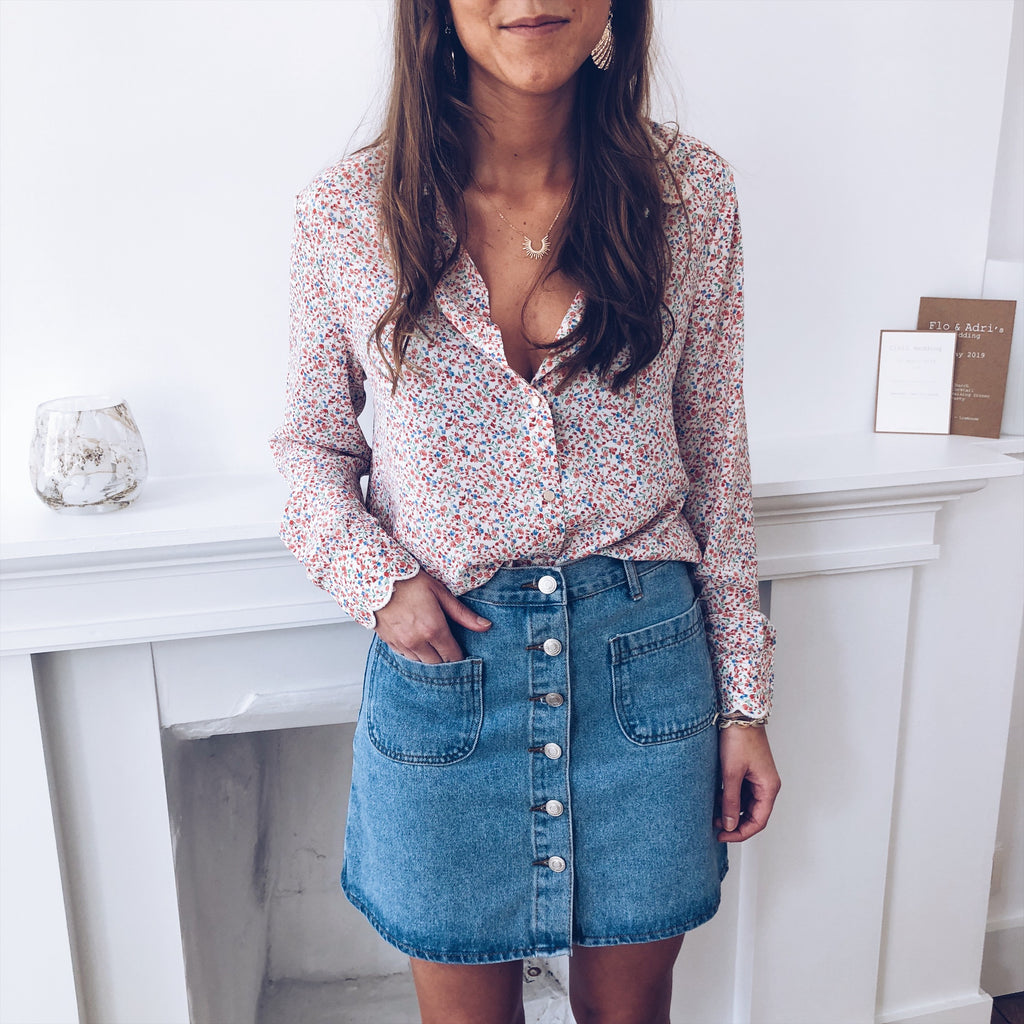 Jupe longue denim brut bleue droite fente arrière avec poches Femme Jupe longue denim brut bleue droite fente arrière avec poches Femme