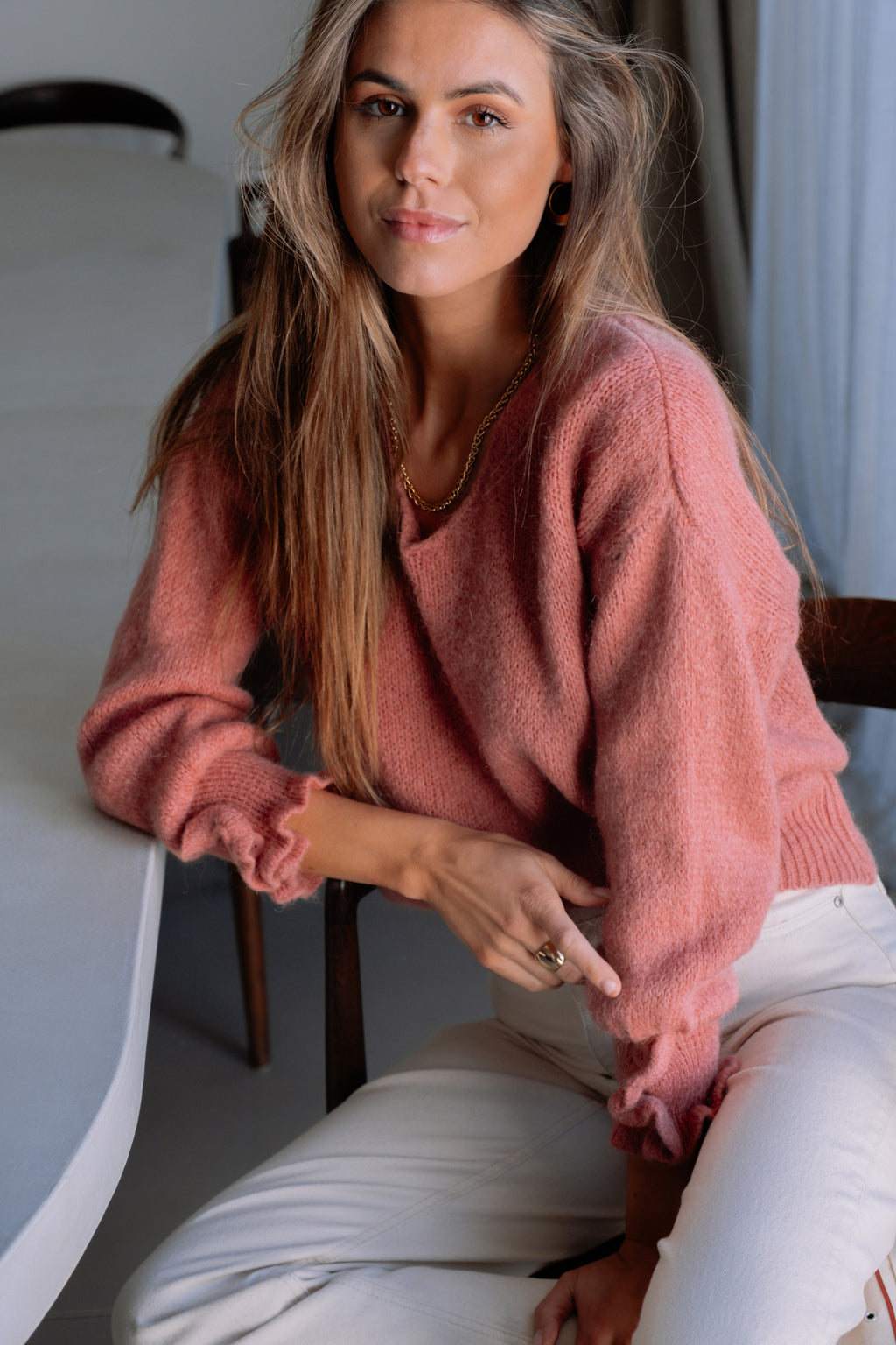 Maze Sweater - old-rose