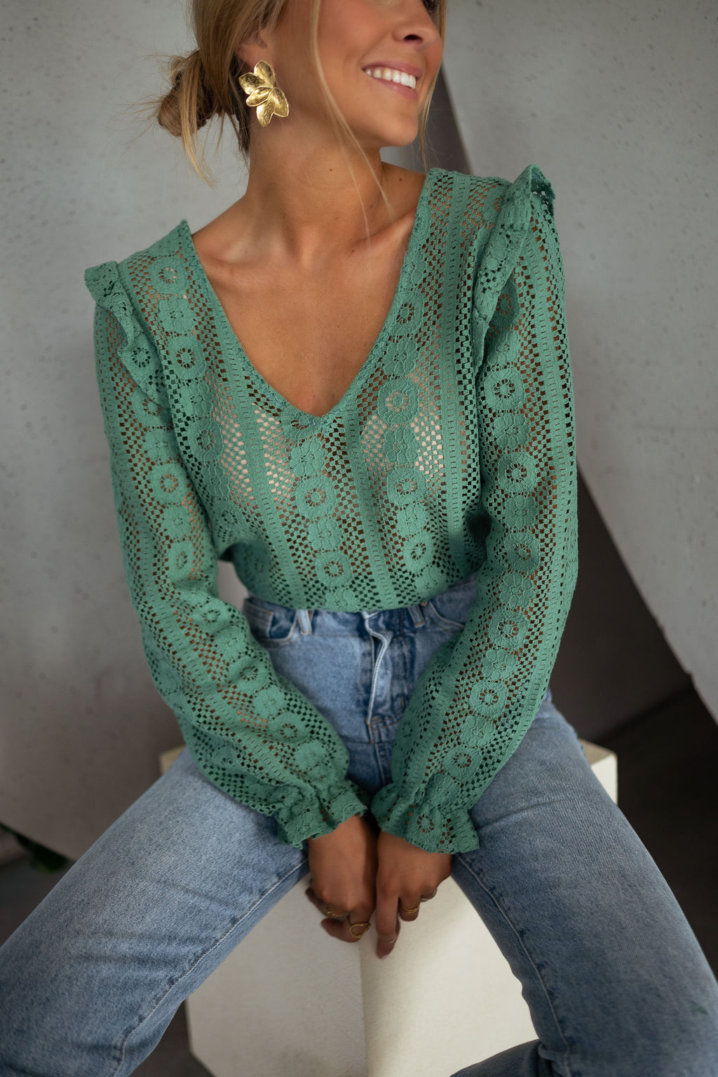 Mencia blouse - lace green