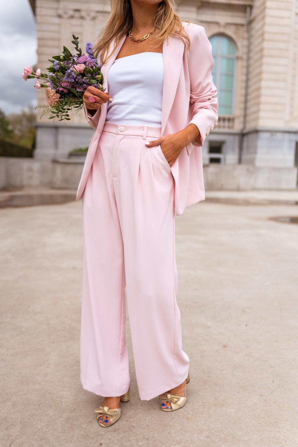 Pantalon Harmonie - rose poudré