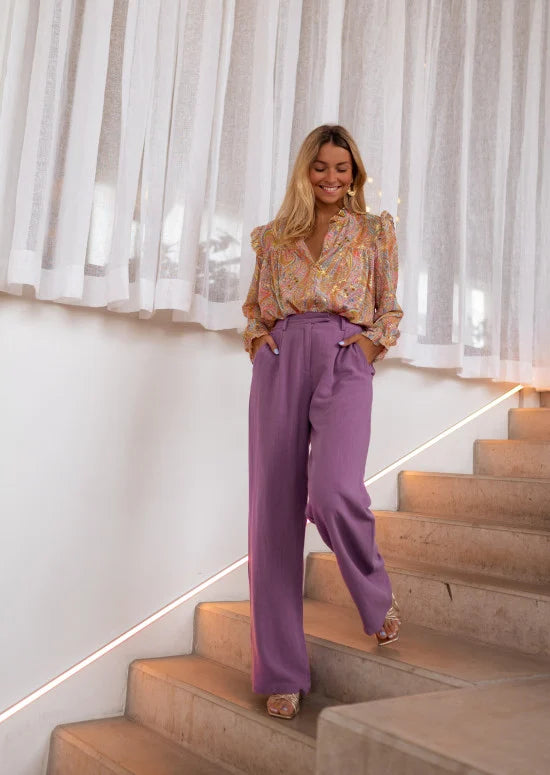 Pants Joey - Purple Linen