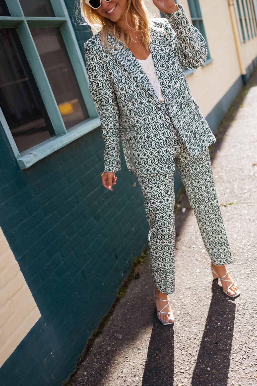 Pants Sanah - Green patterned
