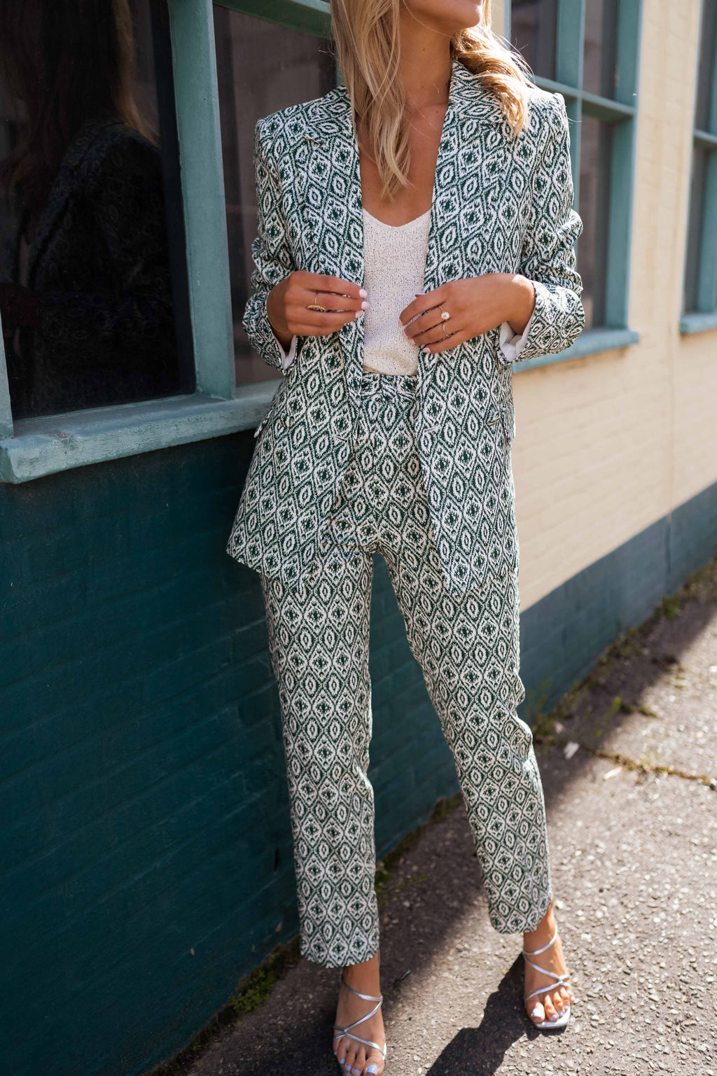 Pants Sanah - Green patterned