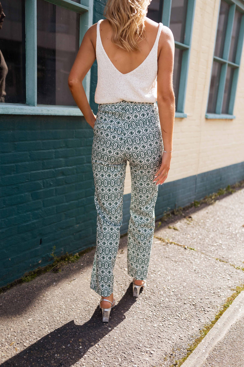 Pants Sanah - Green patterned