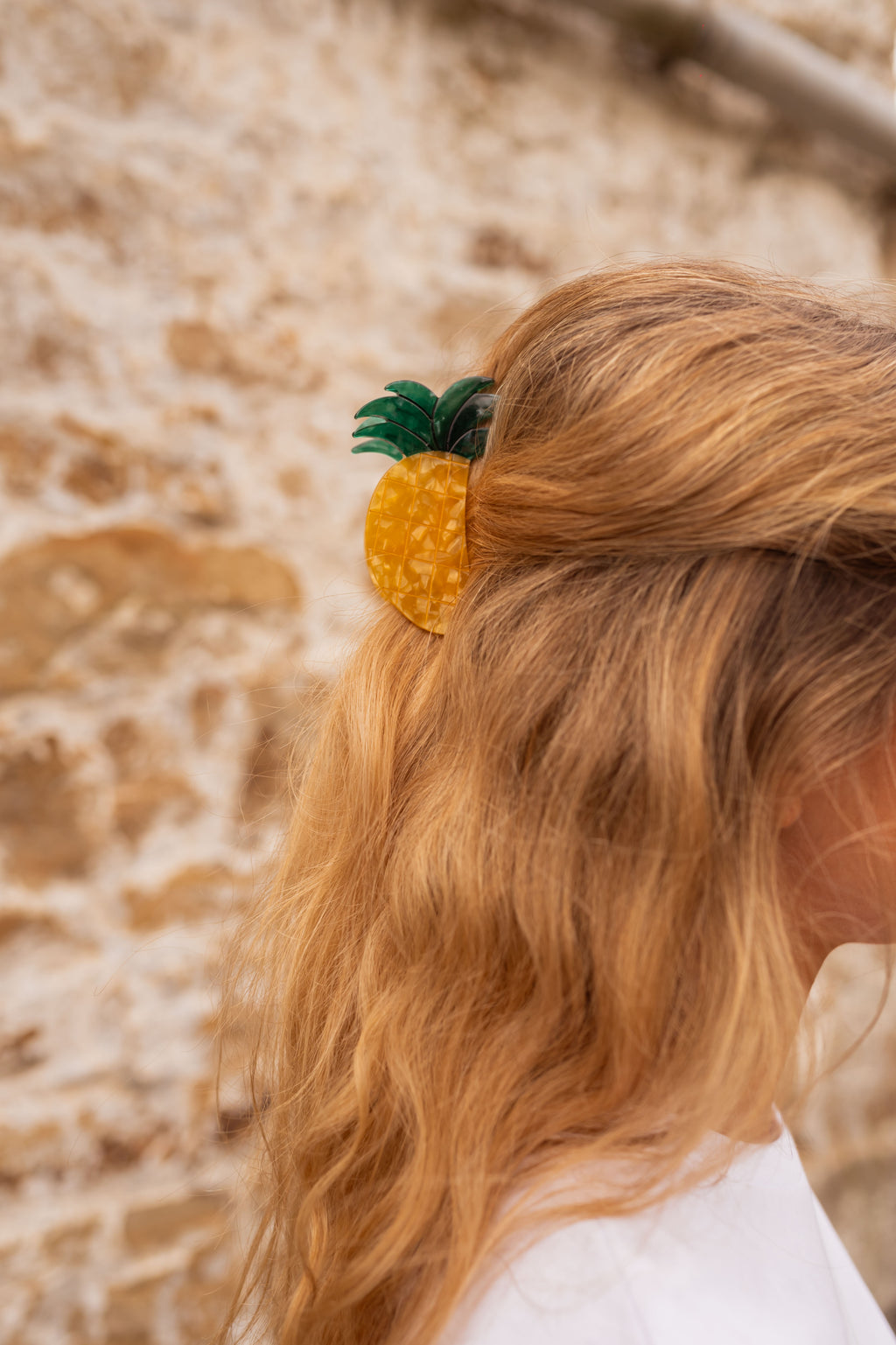 Pineapple hair clip - Yellow