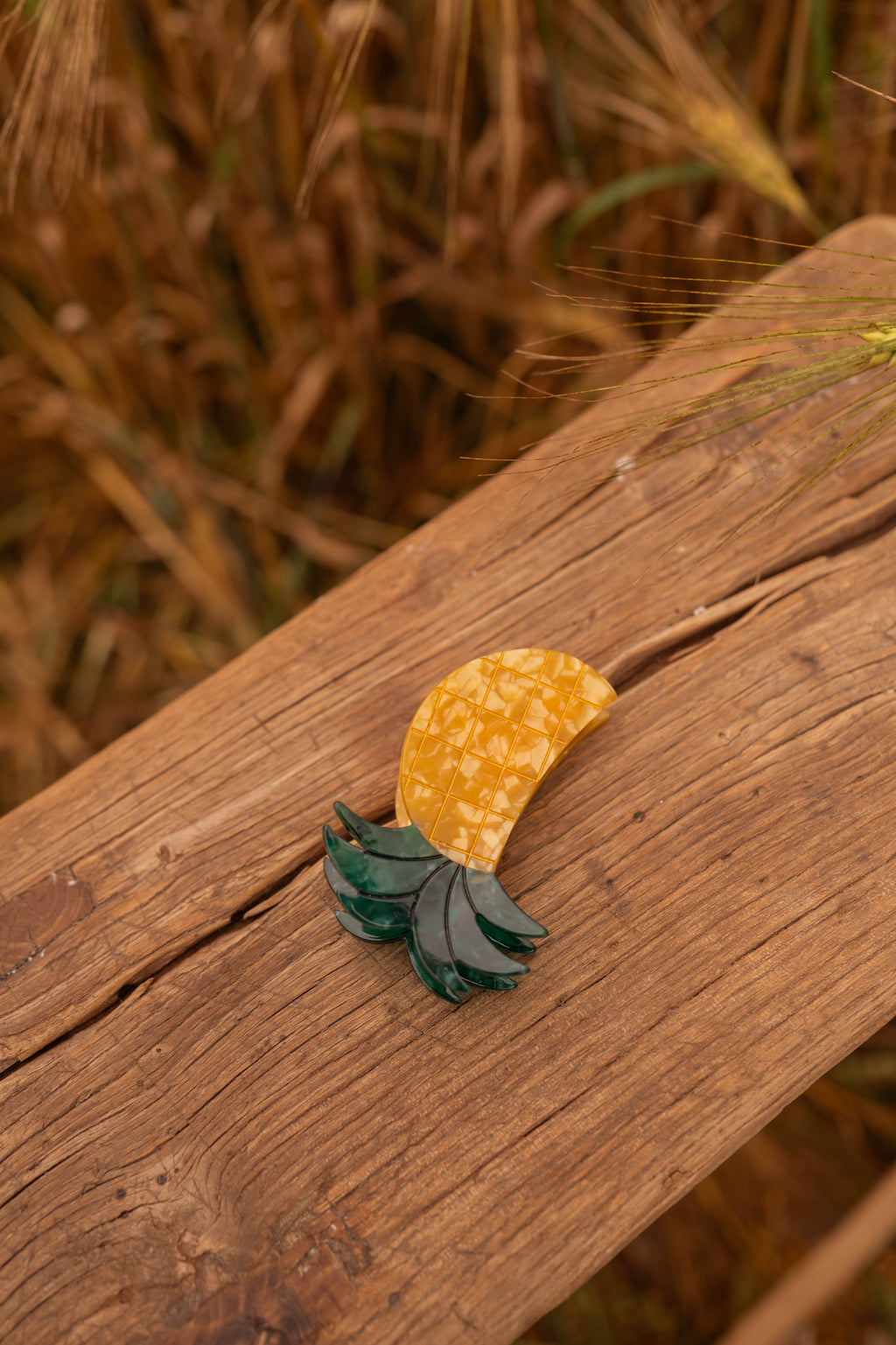 Pineapple hair clip - Yellow