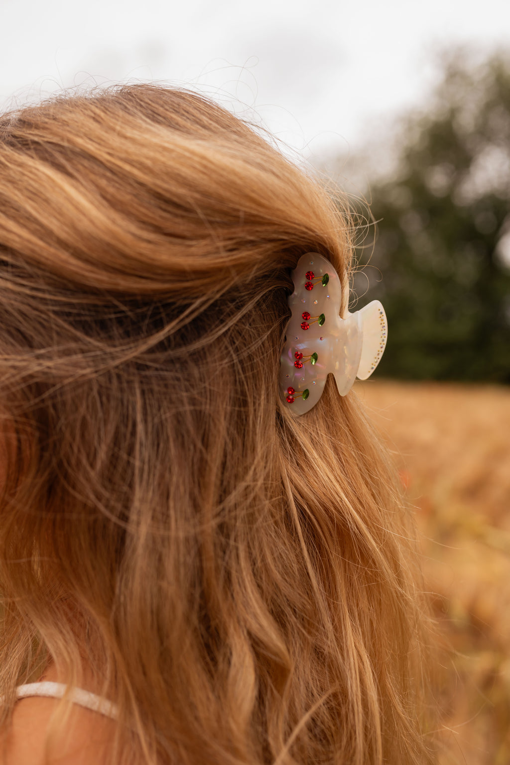 Cherry hair clip - Red