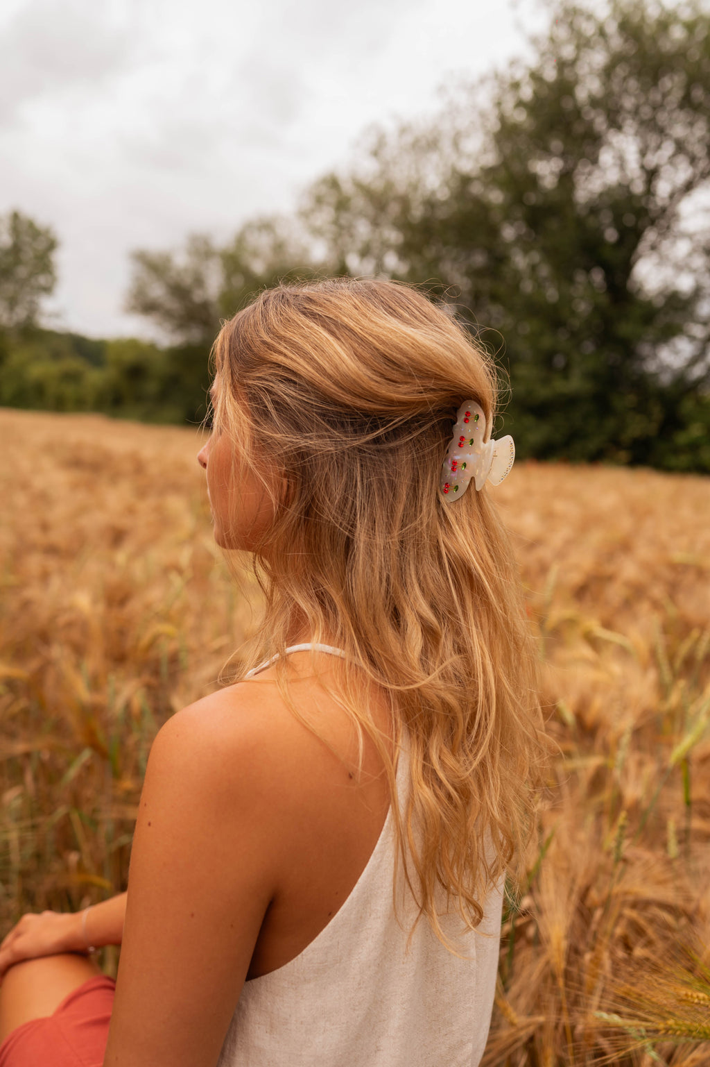 Cherry hair clip - Red