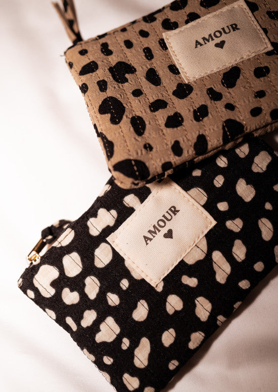 Amy pocket - taupe with spots
