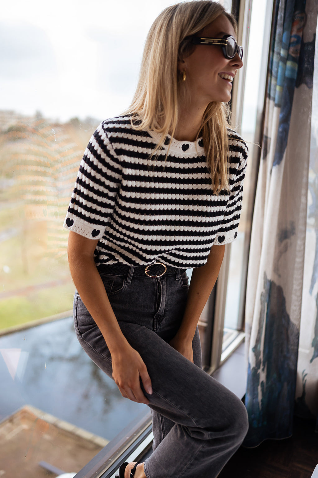 Sweater Ilea - Short sleeves lined