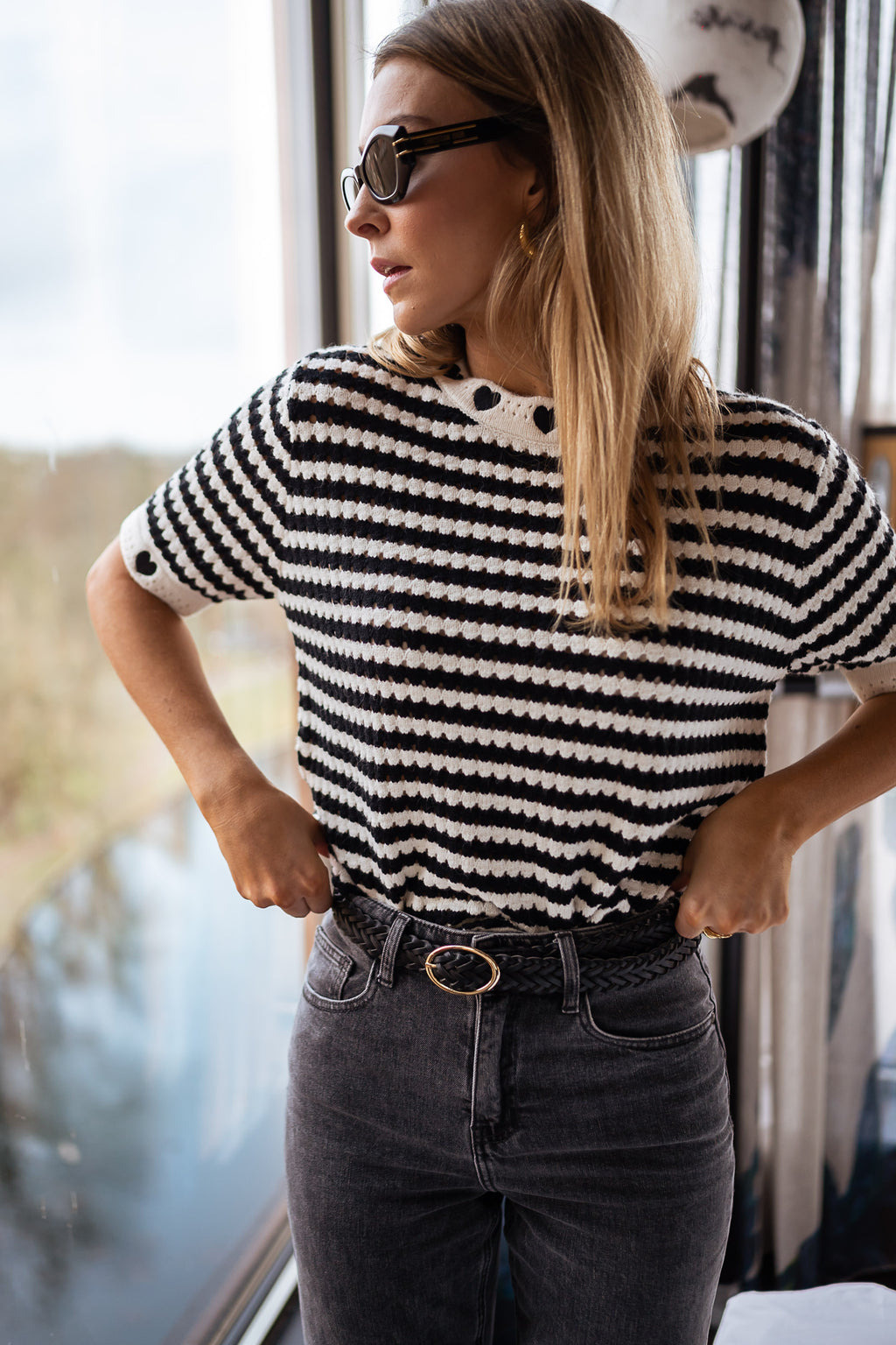 Sweater Ilea - Short sleeves lined
