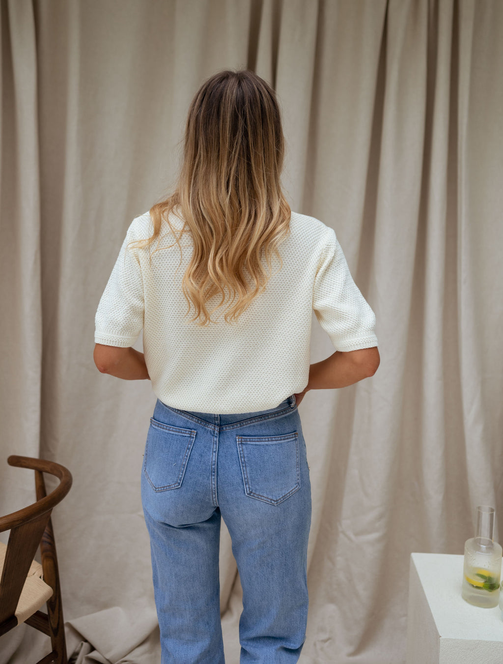 Pull Sophie - à manches courtes écru