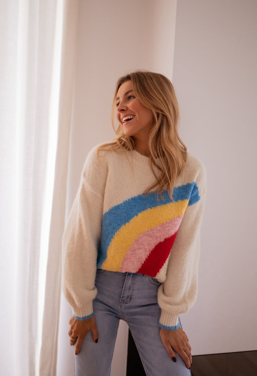Rainbow sweater - Ecru