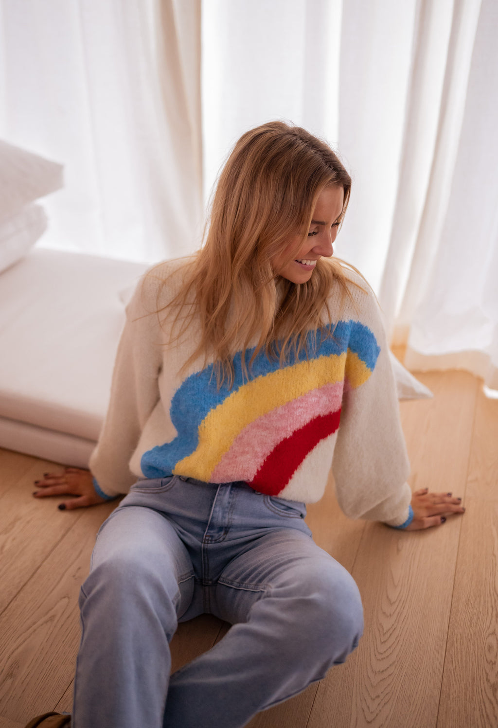 Rainbow sweater - Ecru