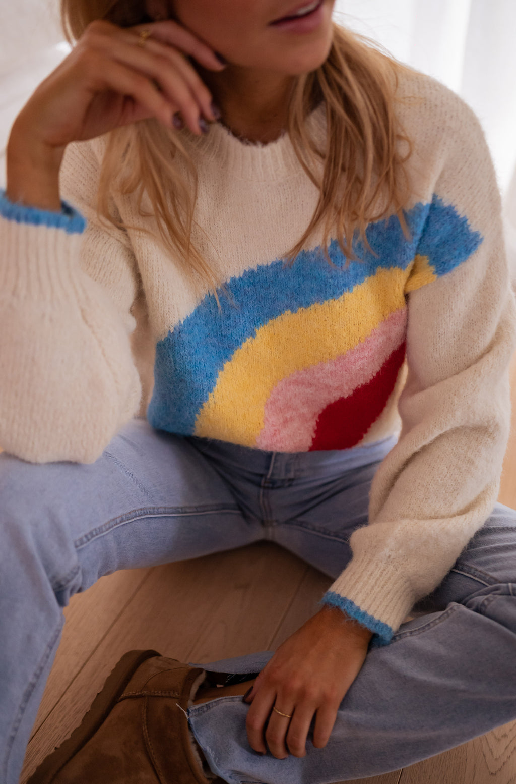 Pull Rainbow - écru