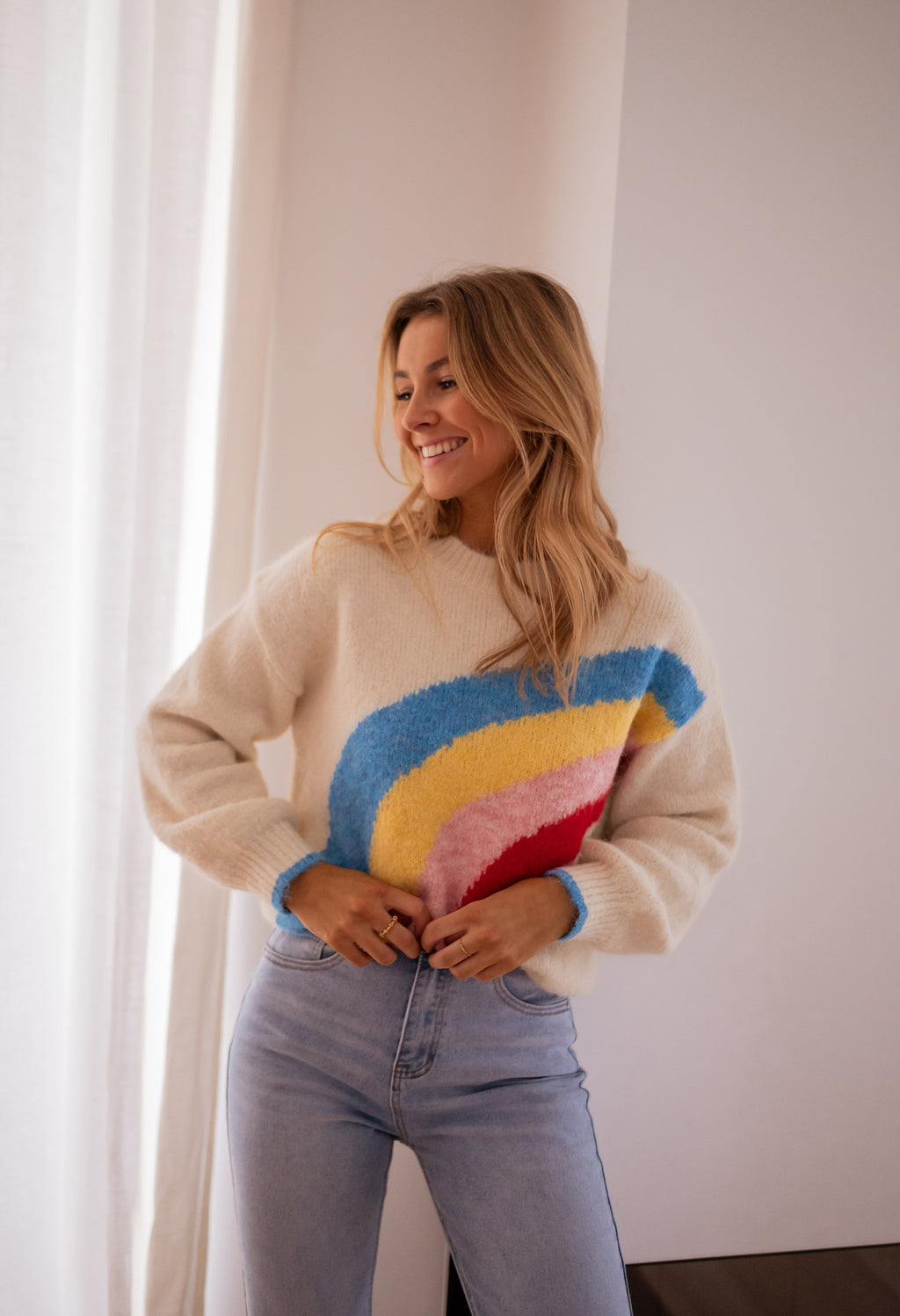 Pull Rainbow - écru