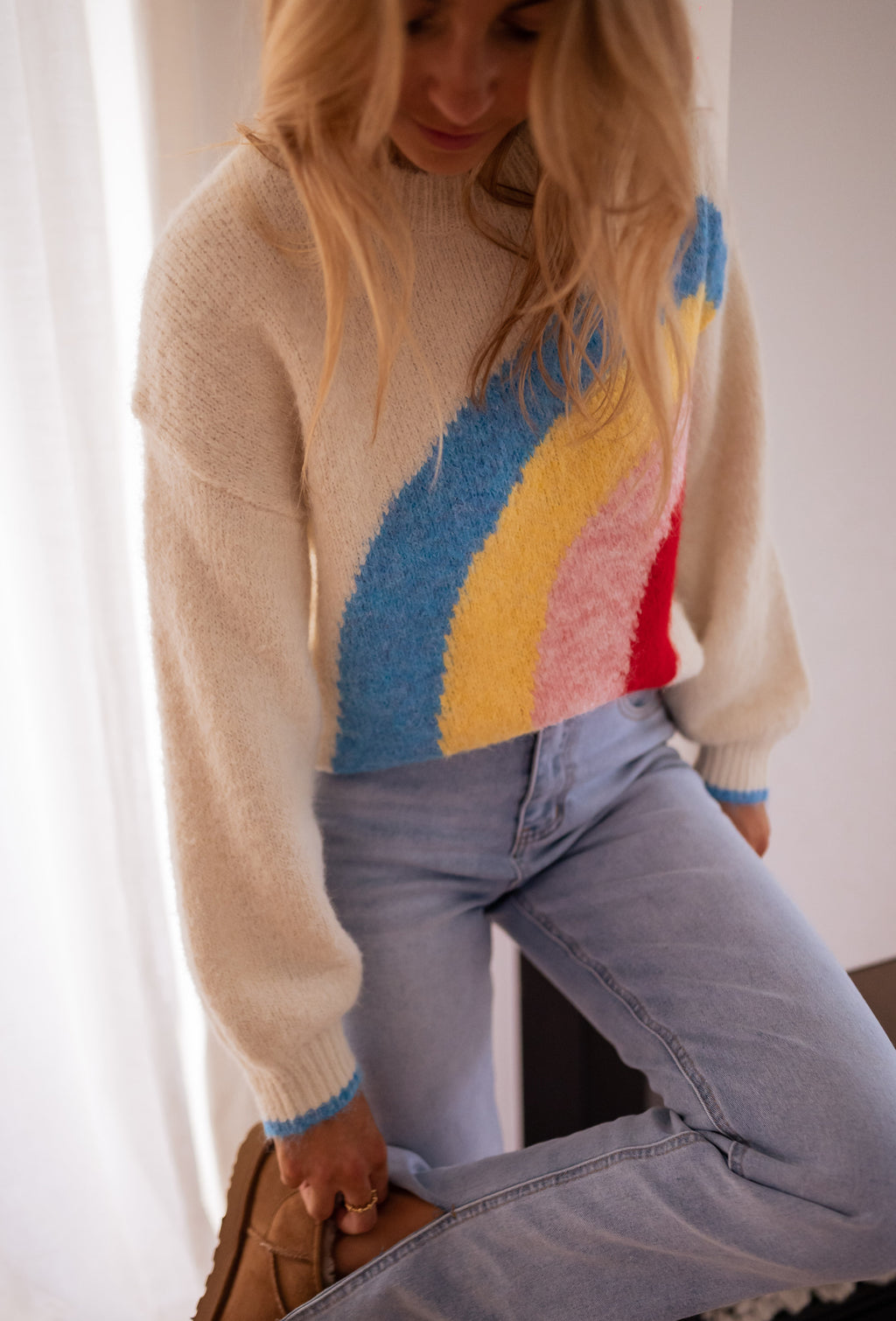 Pull Rainbow - écru