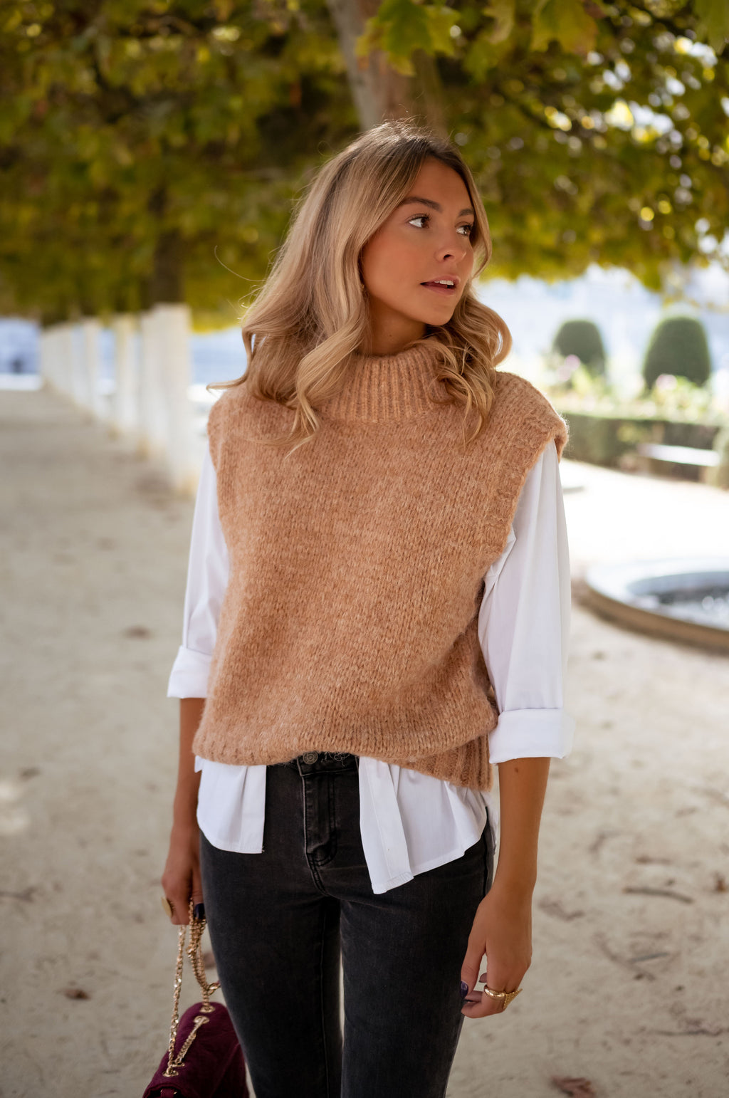 Pull Sans Manches Pull Col V Femme Beige Pull Col Roulé Pull Sans