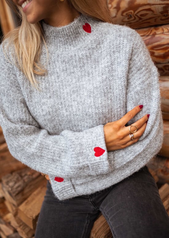 Sweater Soline - Grey heart