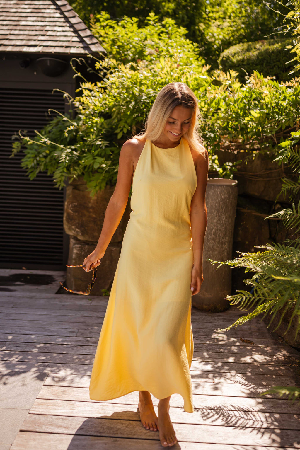 Jaune Guide File Robe Alba - Jaune - Dos Ouvert – Easy Clothes