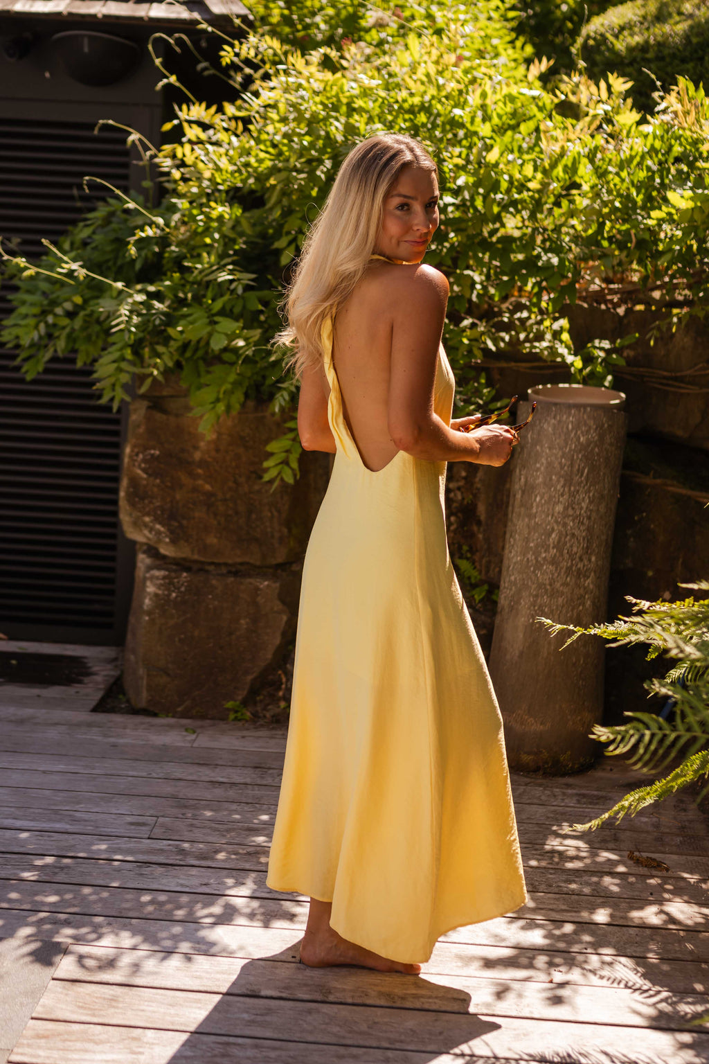 Alba Dress - Yellow - Open Back Easy Clothes Alba Dress - Yellow - Open Back Easy Clothes