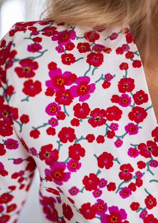 Robe Camilia - blanche à fleurs