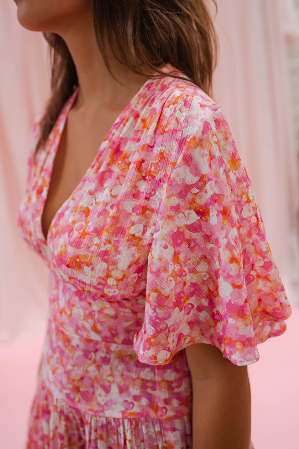 Doly dress - pink with flowers