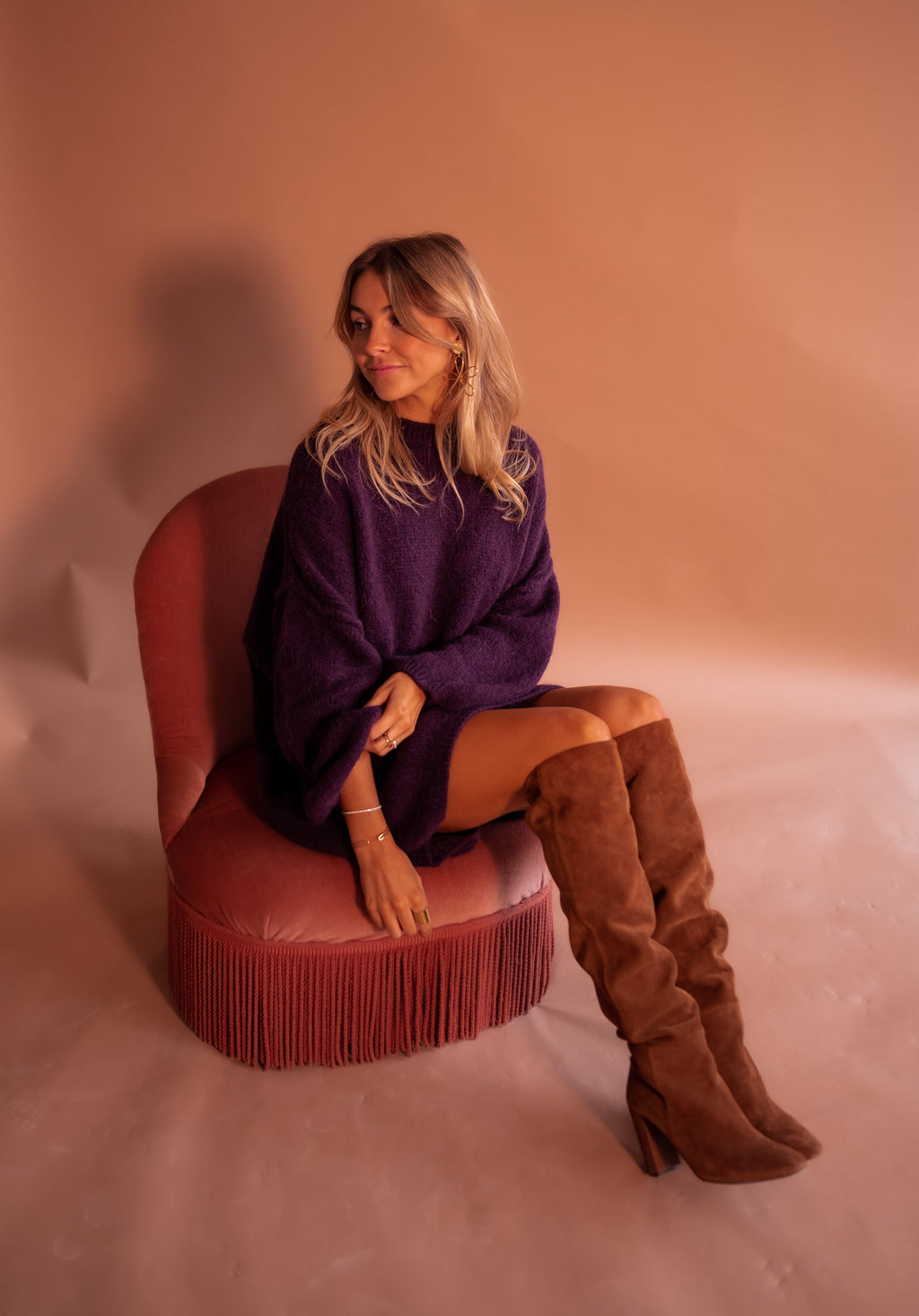 Robe pull Elyas - prune