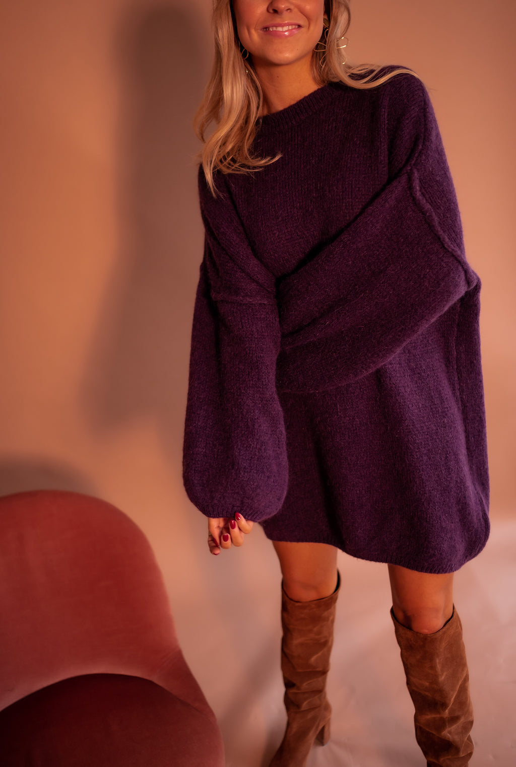 Dress Sweater Elyas - plum