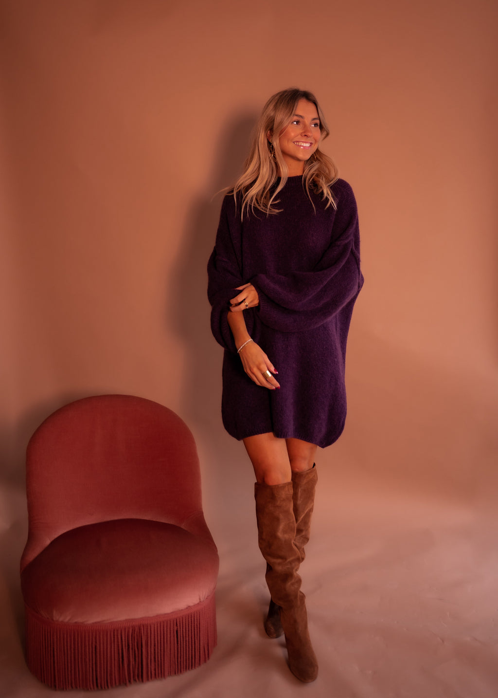 Robe pull Elyas - prune