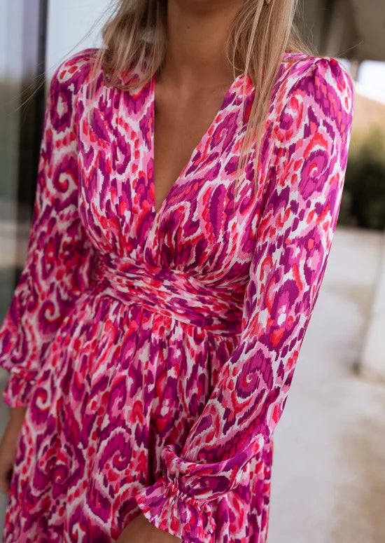 Dress Farella - Pink patterned