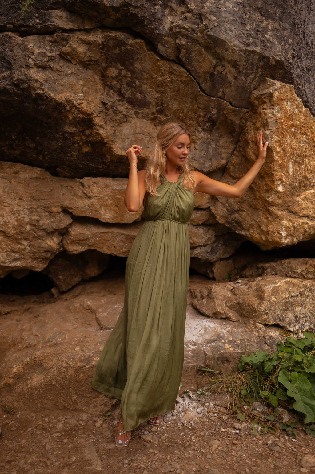 Floria dress - green silk