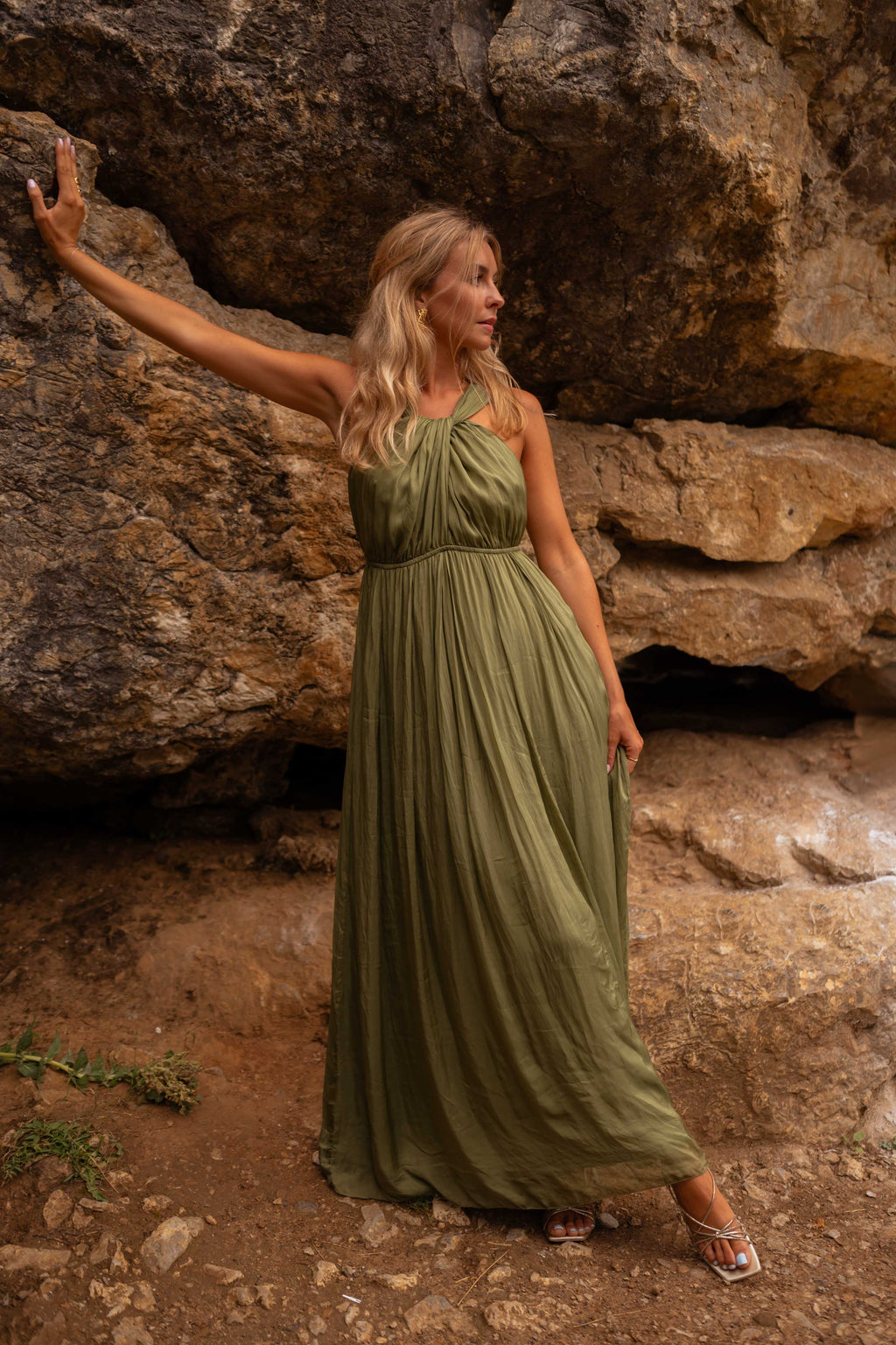 Floria dress - green silk