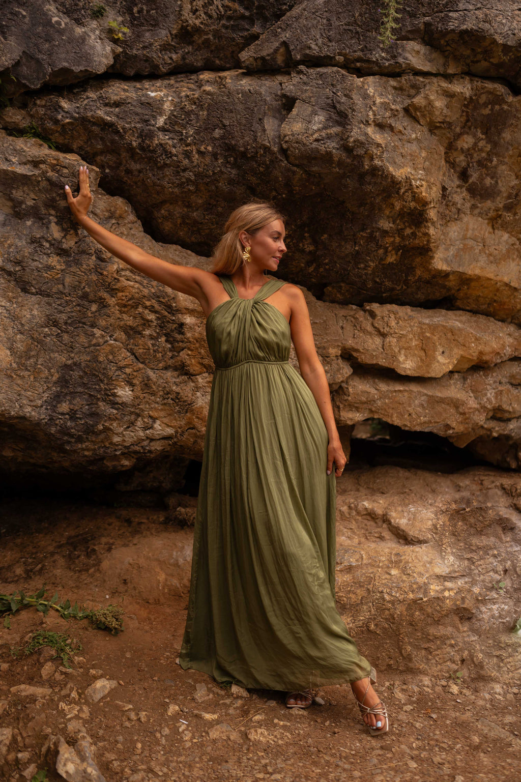 Floria dress - green silk