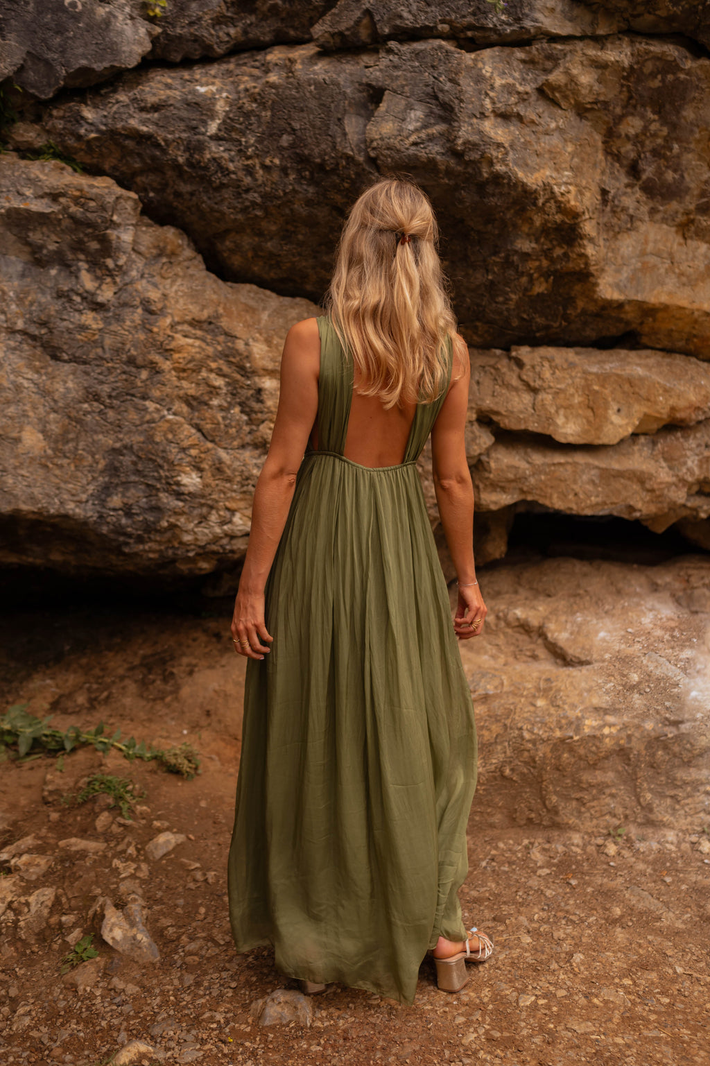 Floria dress - green silk