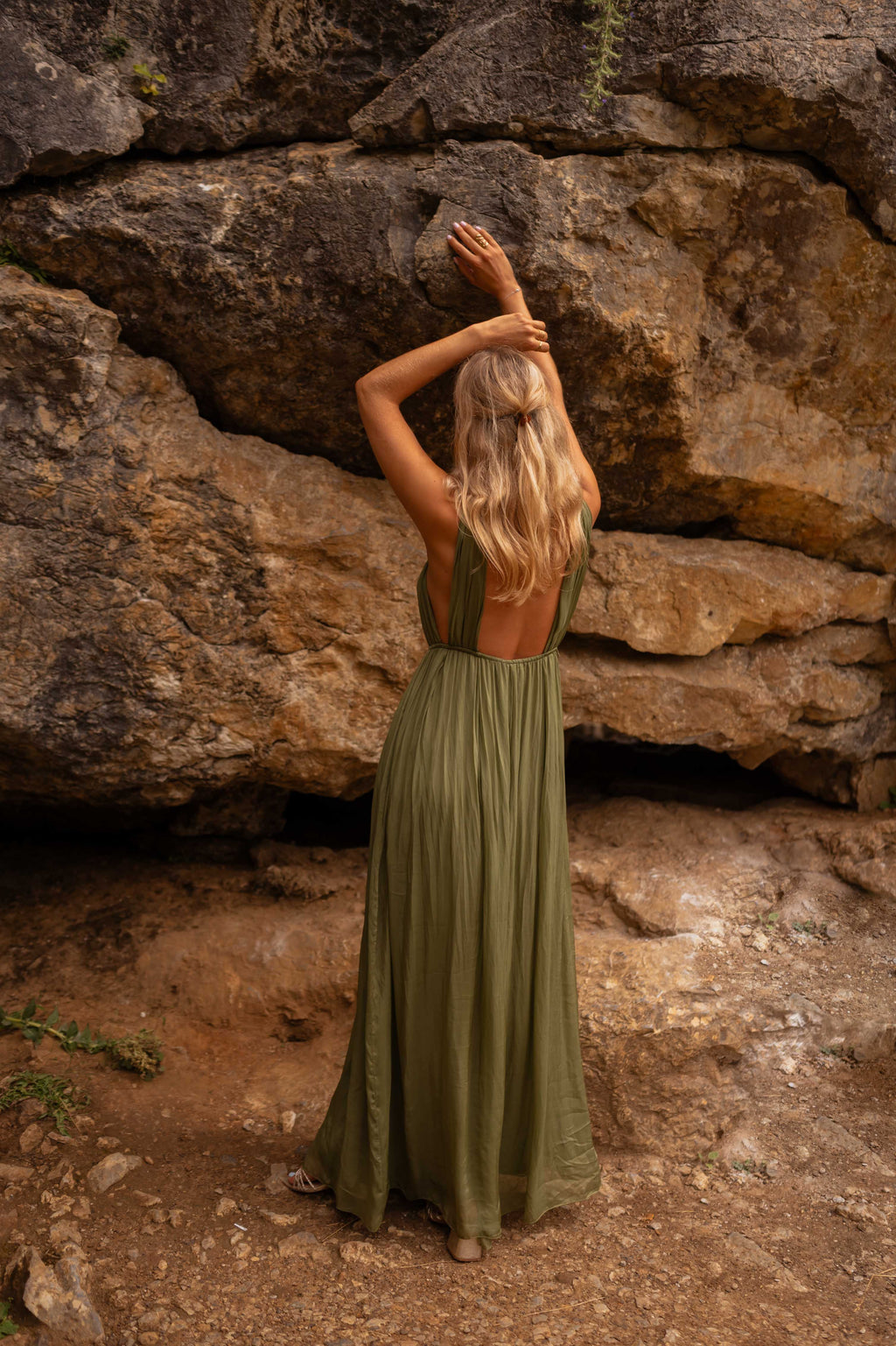 Floria dress - green silk