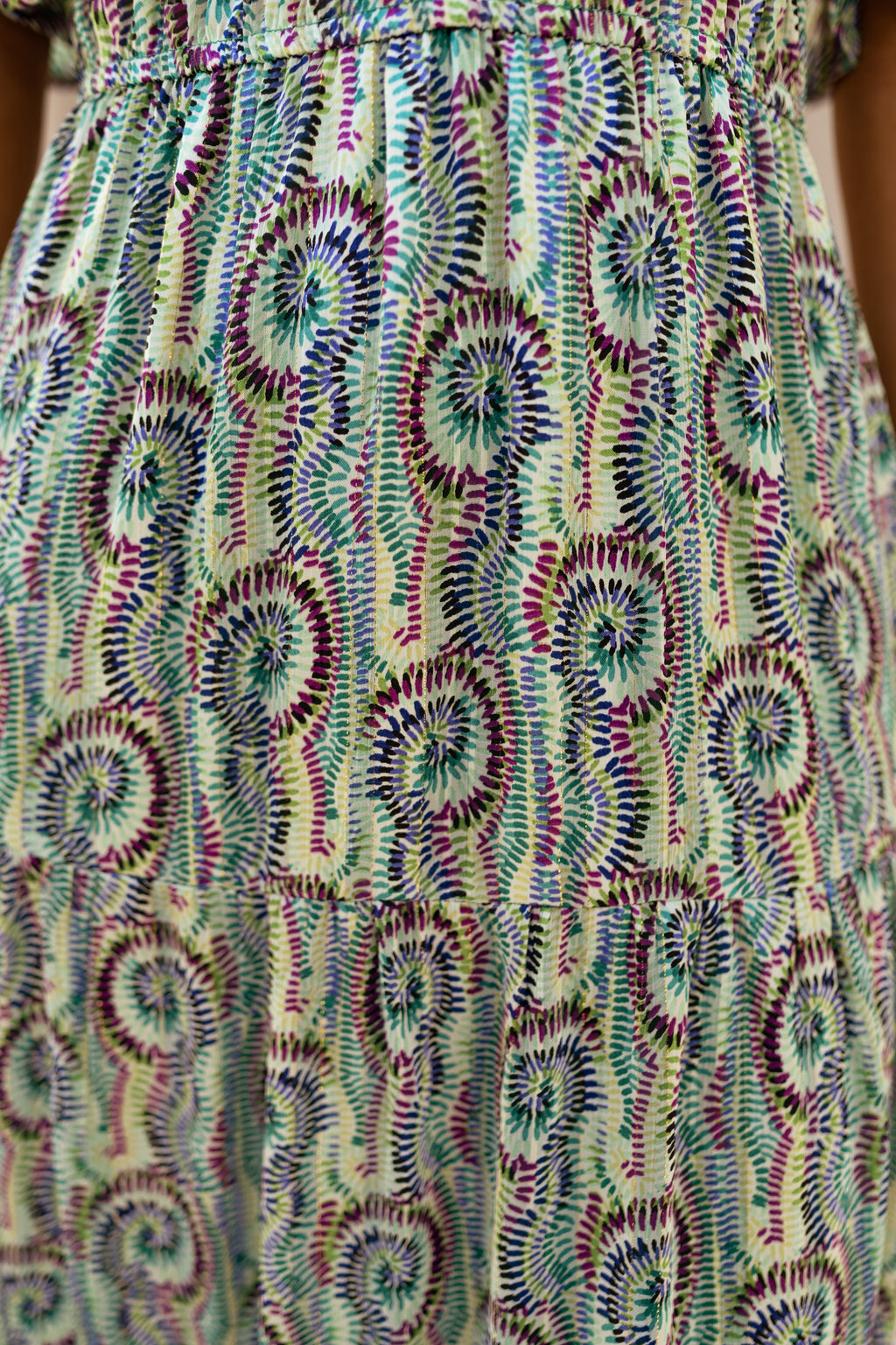 Robe Loane - verte à motifs