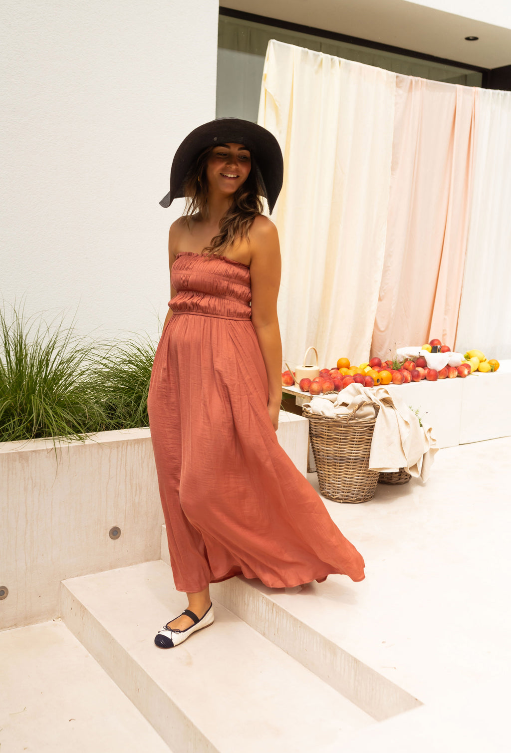 Melina dress - brick / Shipping from the 27/06/24