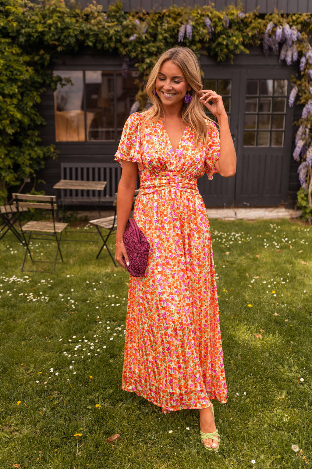 Shillow Dress - Orange Flowers Shillow Dress - Orange Flowers