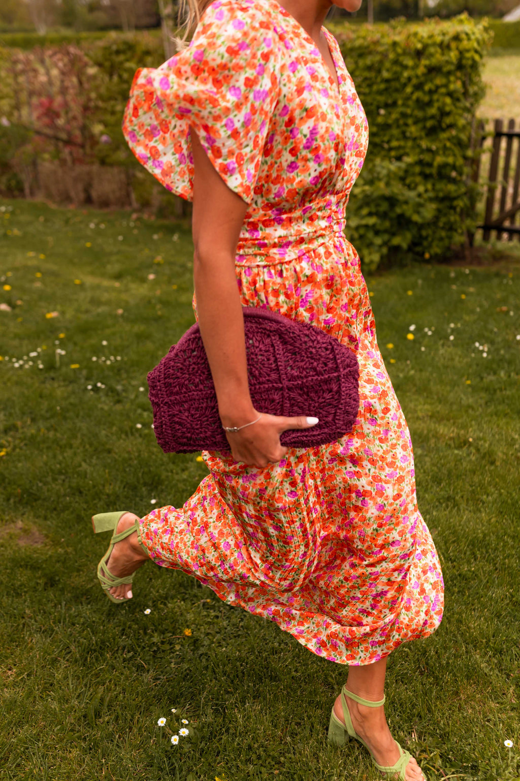 Shilow dress - orange with flowers