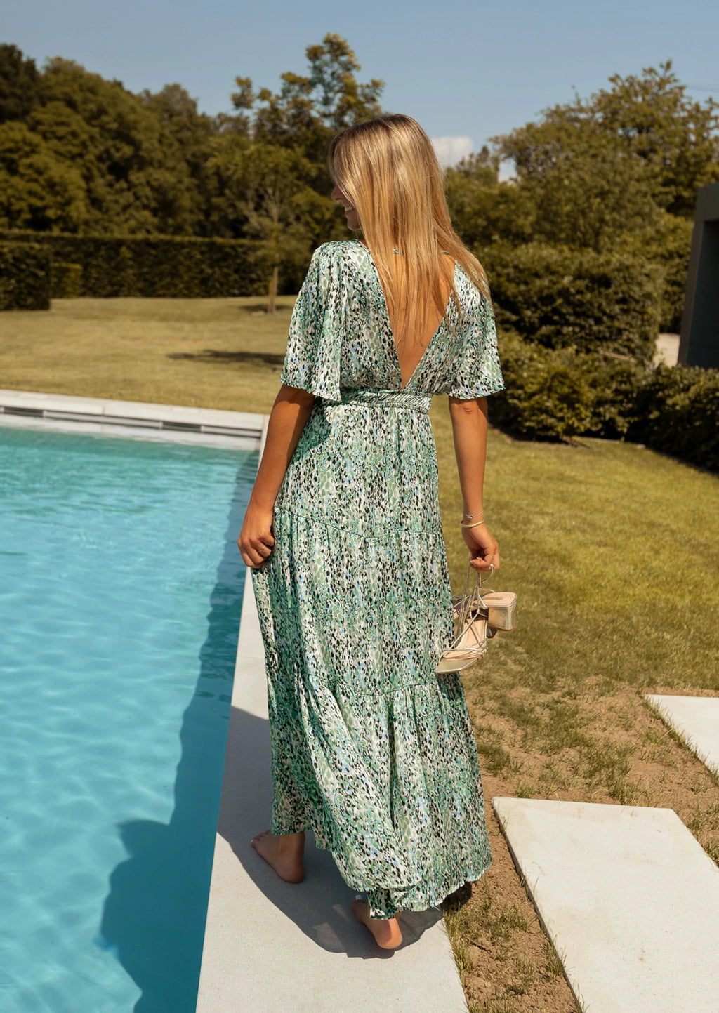 Dress Sienna - green patterned