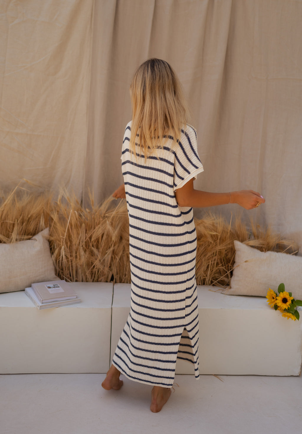 Dress Soam - with blue and ecru lines