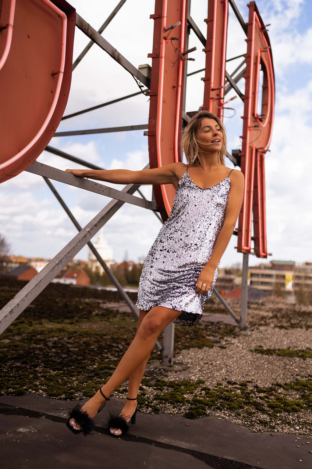 Robe Sparkle à pailettes - argentée