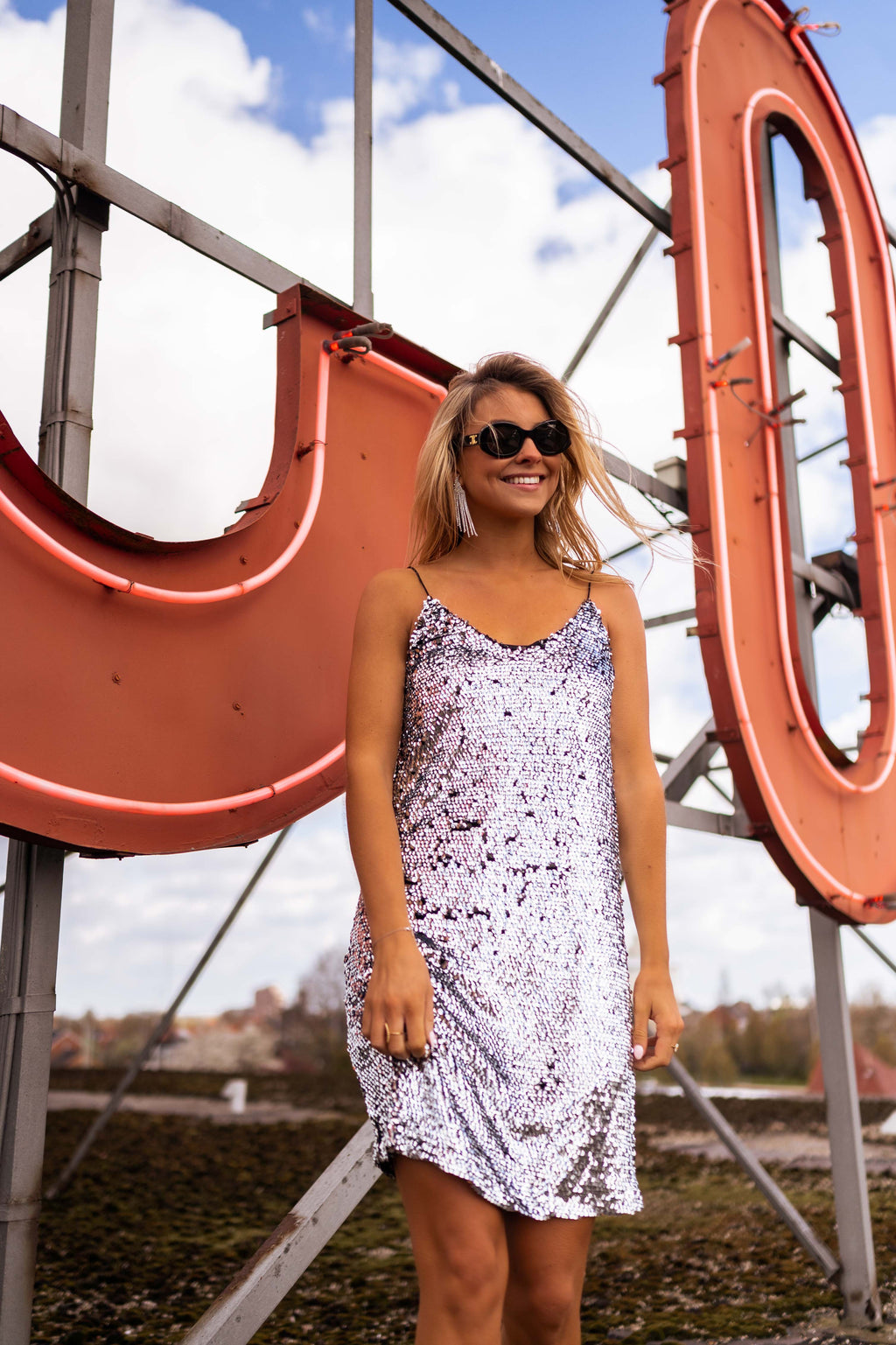 Robe Sparkle à pailettes - argentée