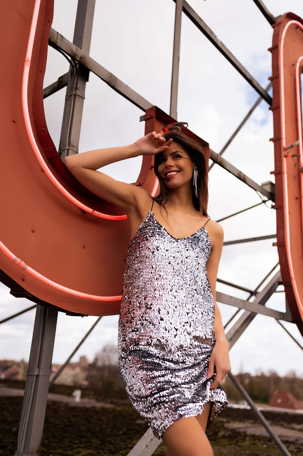 Robe Sparkle à pailettes - argentée
